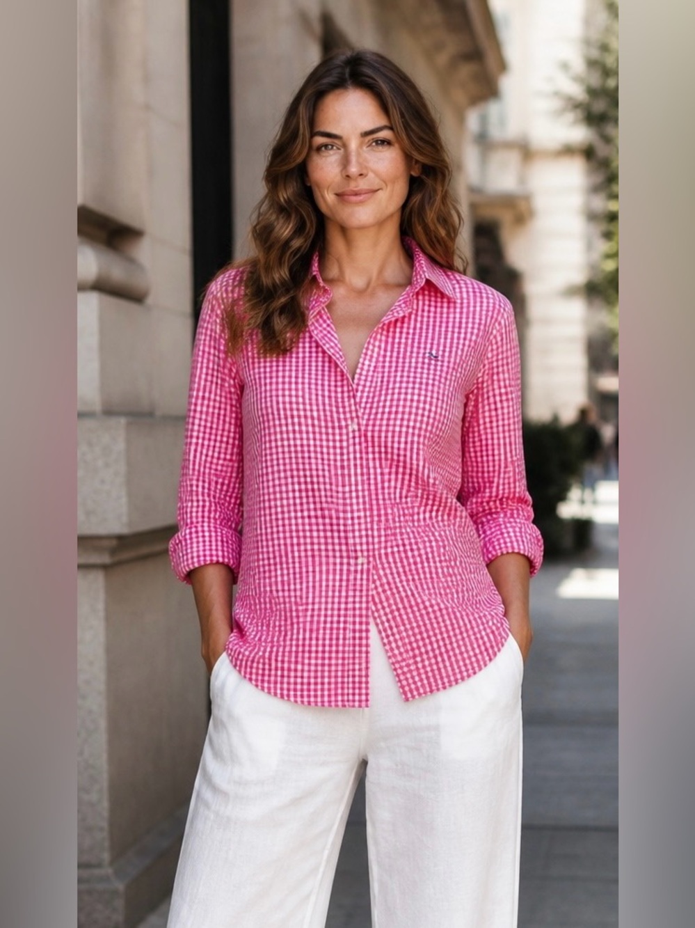 Vineyard Vines Pink Gingham Button-Down Shirt